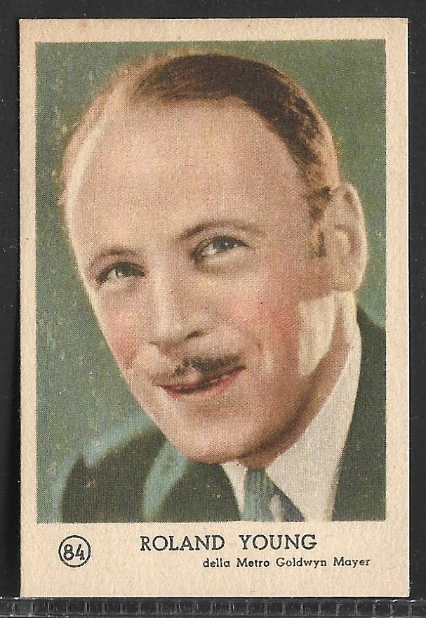 CONCORSO DEL LEONE 100 artisti MGM 1937 : figurina n. 84 - ROLAND YOUNG