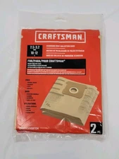 CRAFTSMAN 2.5-3.2 Gallon Standard Dust Collection 2pc Filter Bags Wet/Dry Vacs