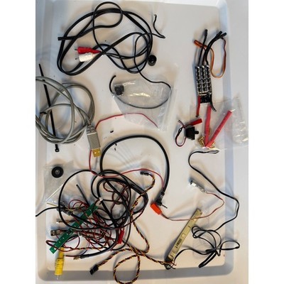 Mixed Electronics Parts Lot Geek Squad USB RCA Cables PCB Boards Heat Shrink DIY