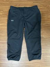 Under Armour Softball Pants Women Size Large Fitted Black 