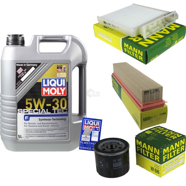 Mann Inspektionspaket 5L Liqui Moly Special Tec 5W-30 FüR Renault Clio 1.2 16V-image