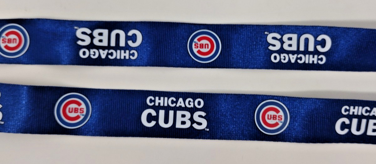 Chicago Cubs Breakaway Lanyard Blue Double Sided Logo MBL Fan Gear New with Tags