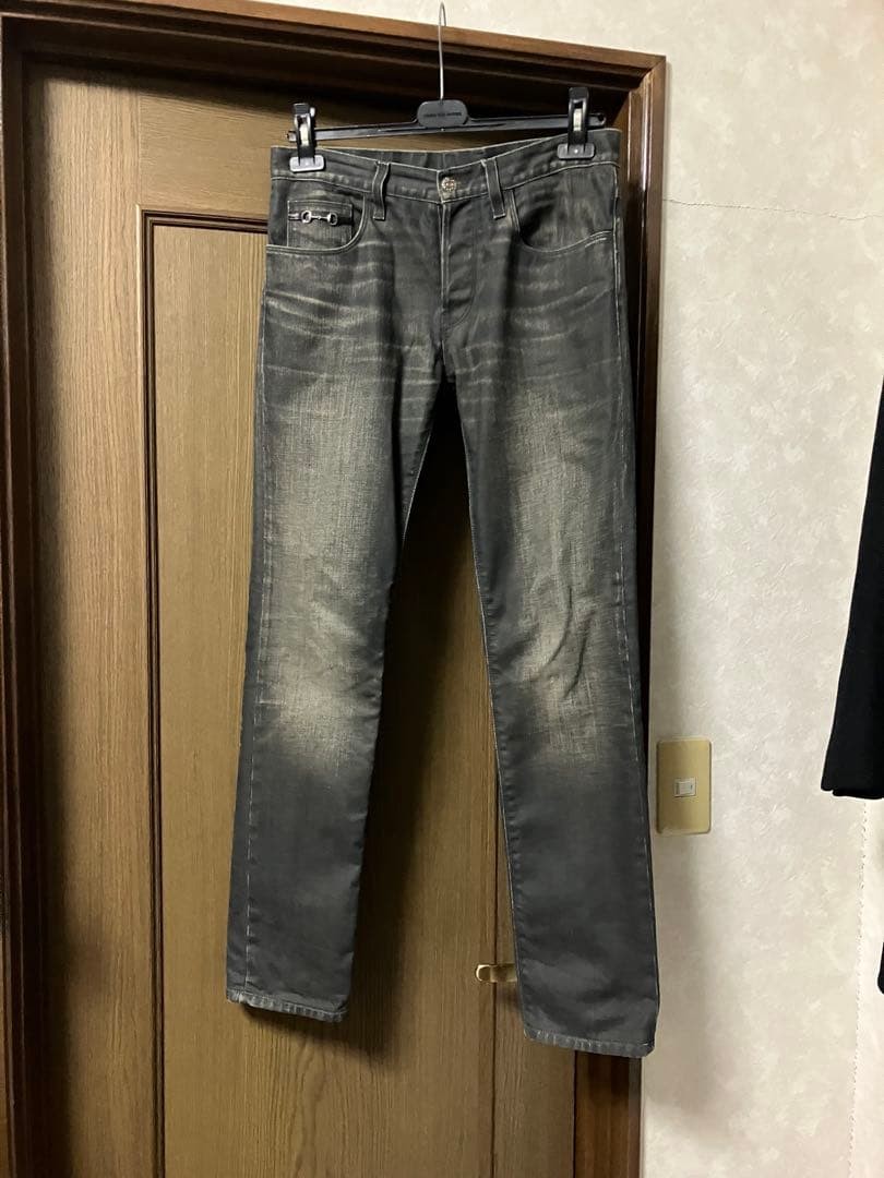 Gucci 13Aw Horsebit Skinny Denim Fade Gray thumbnail 2