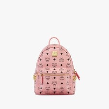 MCM Stark Side Stud Visetos Backpack Pink