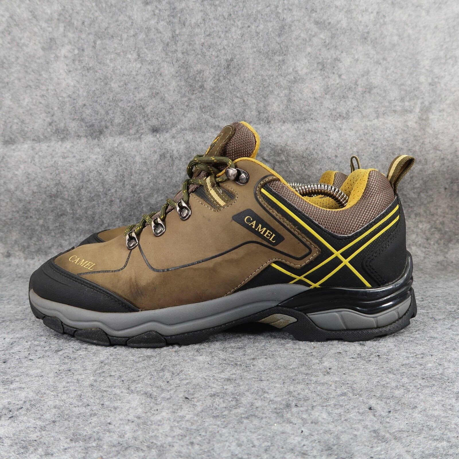 SAOLA Scarpe Cammello Uomo 9 Escursionismo Basso Pelle Outdoor Trekking Attivo Lacci Marrone