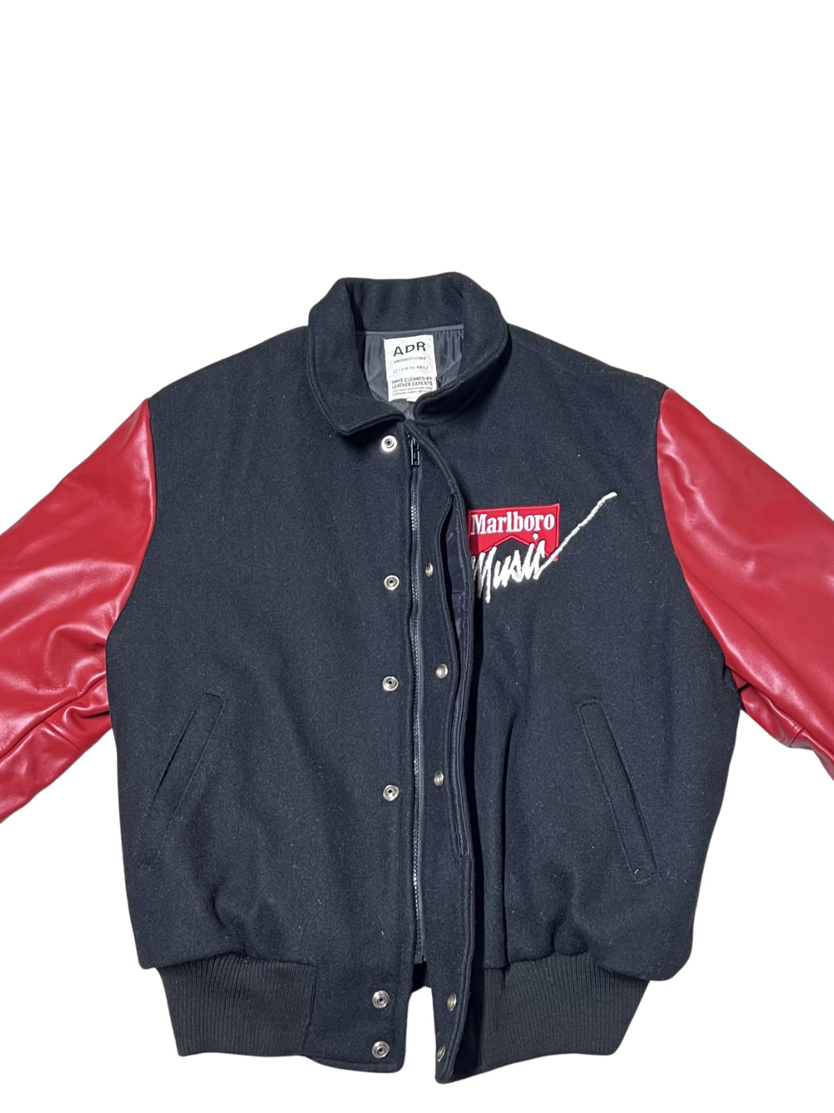 Rare Vintage Marlboro Music Varsity Jacket XL Wool Leather Sleeve Tobacco Promo image 8