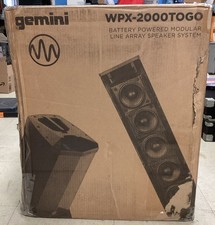Gemini WPX-2000TOGO Rechargeable DJ/PA Line Array Speaker Sub Mic XLR Cables