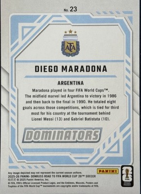 2025-26 Donruss Road to World Cup Diego Maradona Dominators