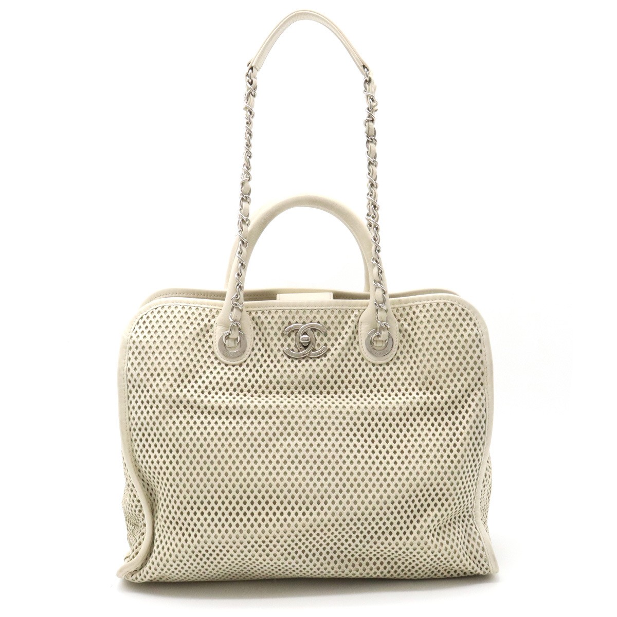 CHANEL Coco Mark Mesh Tote with Chain Shoulder Strap 2WAY Bag