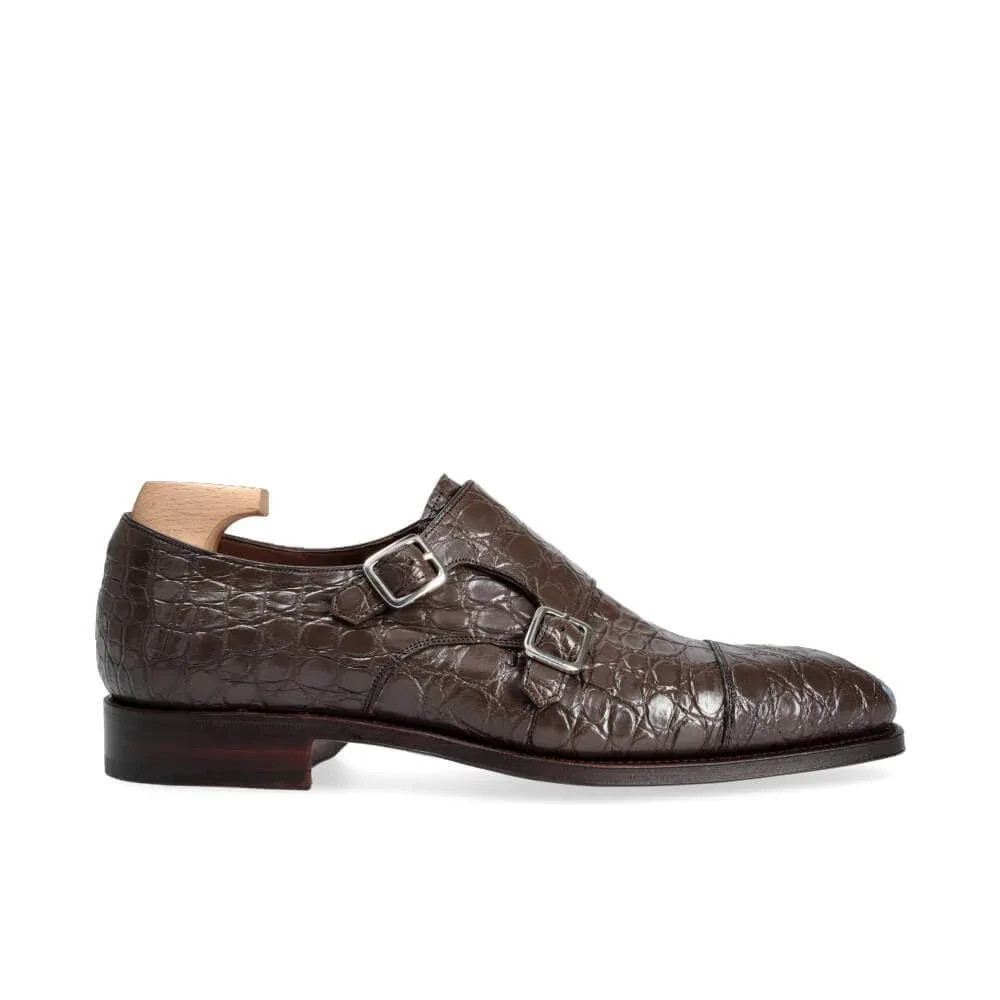 Mezlan Gables Genuine Crocodile Monk Strap Men's Shoes