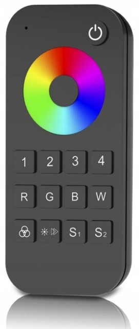NEXTEC REMOTE CONTROL RGB+RGBW 4 ZONE 12-24V DC BLACK PD027248