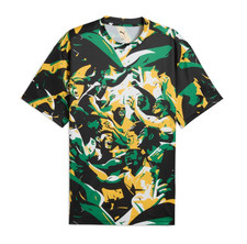 NWT 2XL PUMA Rival Rage AOP 'Jamaica' Mesh T-Shirt Green Yellow Black 685446-01