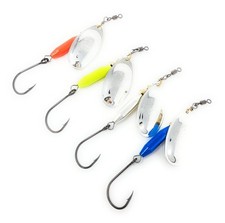 Lures Weighted Fishing Spinners Real Silver (Orange, Silver, Chartreuse, Blue...