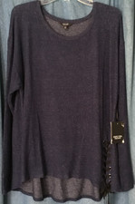 Simply Vera Wang Indigo Sky 400 Peacoat Cross Tie w/Side Slits Size XL Loose