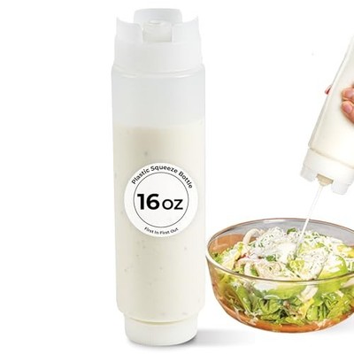 6oz. FIFO Inverted Plastic Squeeze Bottle with Refill and Dispensing 1 16 oz
