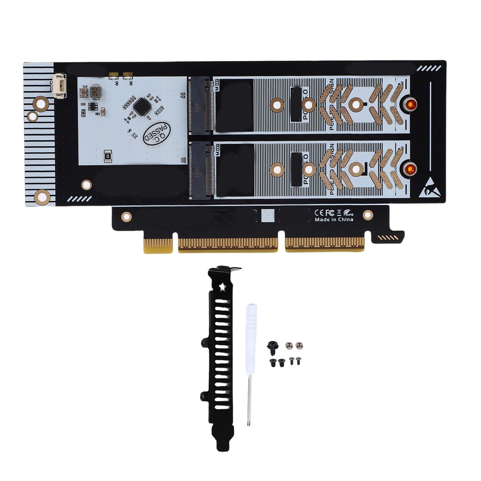 M.2 NVME to Pcie5.0 X8 Expansion Card High Speed NVMe Splitter Adapter Card HOT