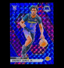 BRONNY JAMES ROOKIE BLUE REFRACTOR HOLO PRIZM Circles Non Auto /199  - LAKERS