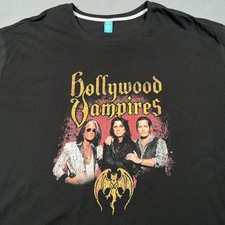 Hollywood Vampires Band T-Shirt Mens 4XL Johnny Depp Alice Cooper Joe Perry Tour