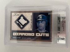 2003 flair diamond cuts jerseys derek jeter bgs 9