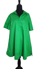 Old Navy Women’s Green Collared Button Front Cotton Shirt Dress M 100% Cotton