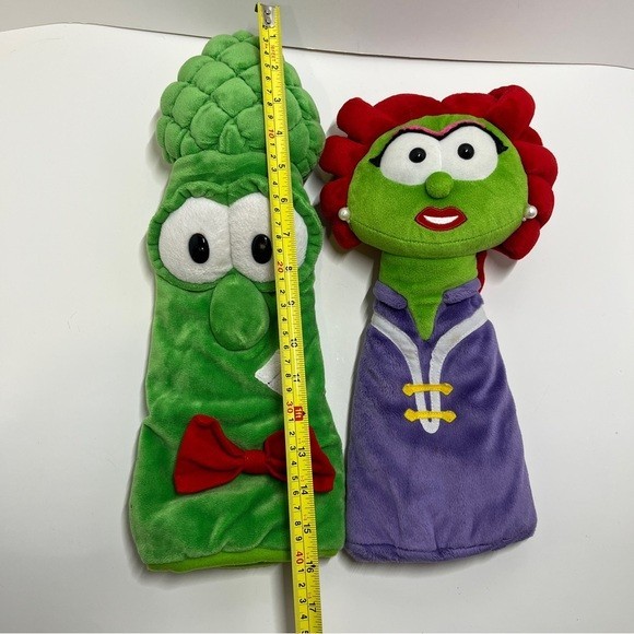 Vintage VeggieTales Thomas Nelson Hand Puppets Lot Asparagus