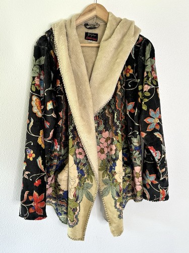 Johnny Was Biya Radley Sherpa Jacket Large L Hoodie Cozy READ! - Picture 2 of 13