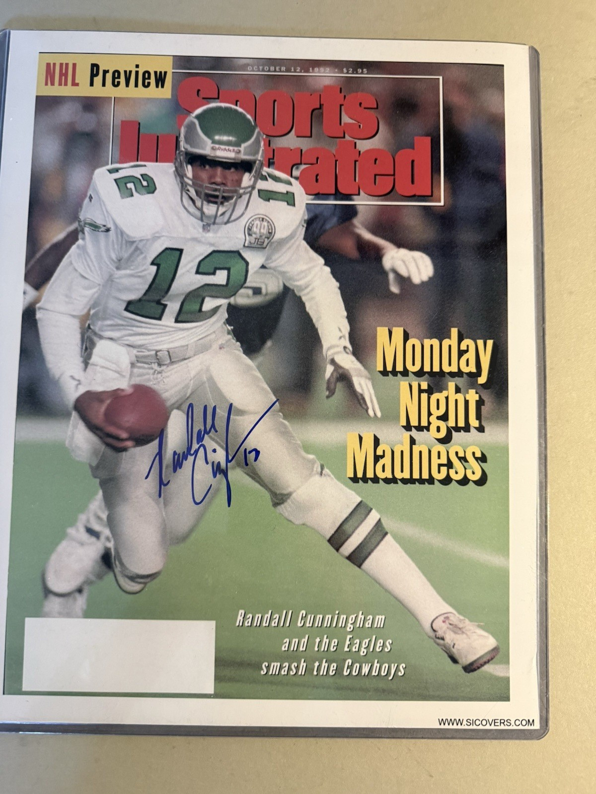 Randall Cunningham Eagles Signed 11X14 Sports Illustrated Cover Poster