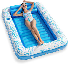 Inflatable Tanning Pool Lounger Float - Jasonwell 4 in 1 Sun Tan Tub Sunbathing