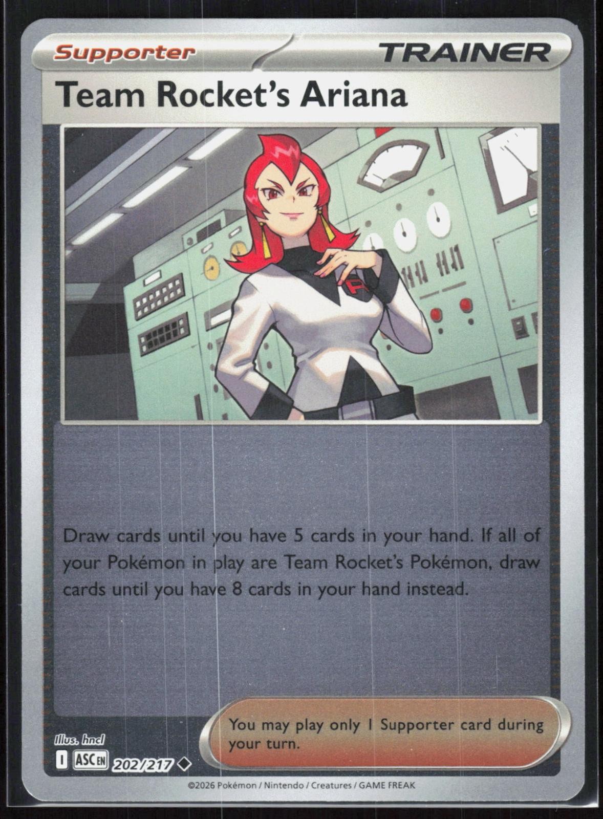 Team Rocket's Ariana 202/217 2026 Uncommon Ascended Heroes Pokemon Reverse Holo