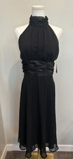 Connected Apparel Whimsigoth Black Halter Midi Dress NWT 10