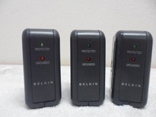 Lot of 3 Travel Belkin F9H220-TVL Surge Protector -2 Socket Folding Hidden Plug.