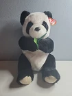 Ty Beanie Buddy Li Mei The Retired Panda Bear w Bamboo Leaf (Vintage 2004) New