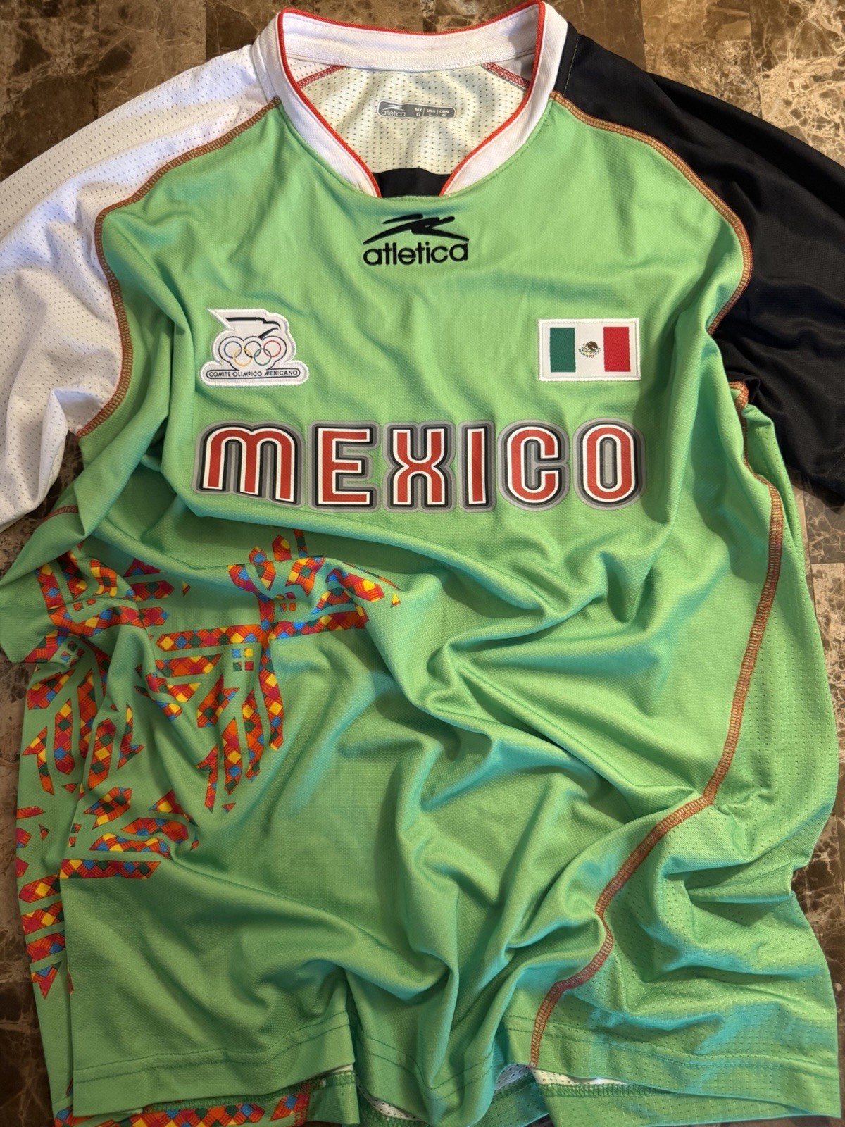 Mexico Olympic Team Atletica Training Jersey Green COM Rare Men’s Large