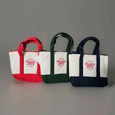 Micro Mini Trader Joe’s Foldable Packable Tote Bag Keychain Coin Purse. Set Of 3