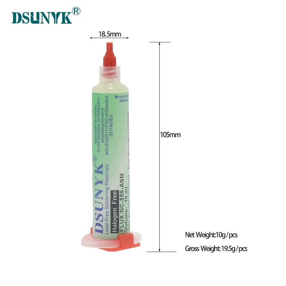 NC-559-ASM pasta fundente de soldadura jeringa de 10 ml BGA reballing soldadura herramienta sin limpieza Foto 2 de 4