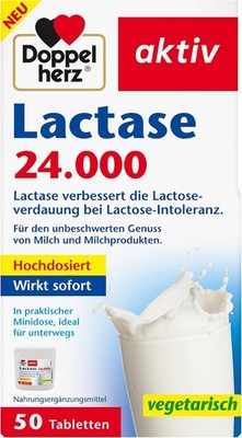 Doppelherz Lactase 24000 Tabletten bei Lactose Intoleranz Mini Dose 50 Tabletten