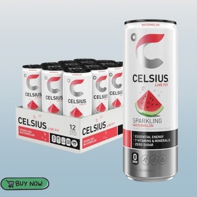 CELSIUS Sparkling Watermelon, Functional Essential Energy Drink new