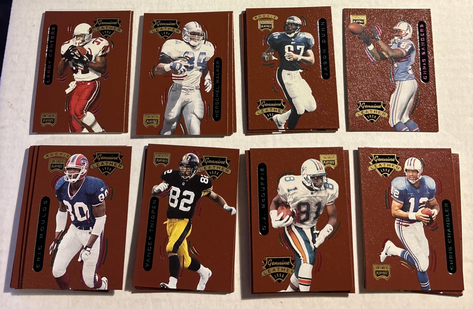 1996 Playoff Contenders Leather LOT X 26 Larry Centers + RC + Base NM