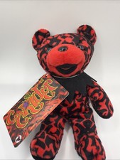 Vintage Liquid Blue Grateful Dead Bean Bear CC Rider 7" Black  Red Plush C.C.