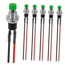 6Pcs 7mm Momentary Mini Push Button Switch SPST NO Normally Open 2 Pin Green