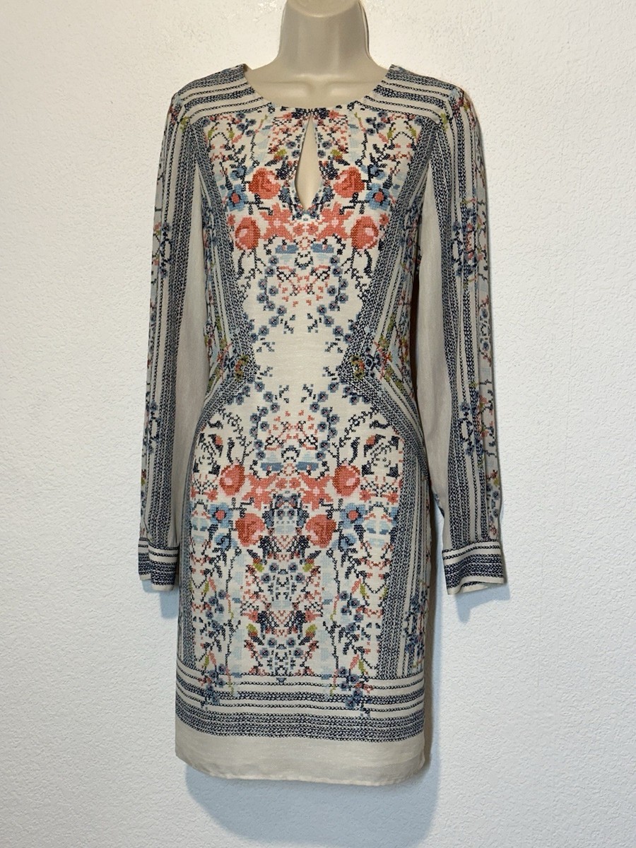【BCBGMAXAZRIA】　フローラルフリルドレス BCBG MAXAZRIA（ビーシービージーマックスアズリア）ボタニカル