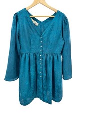 Vintage Victoria's Secret Gold Label Satin Button Up Sleep Dress Shirt S/M