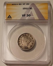 1911 Liberty Nickel VF30 ANACS