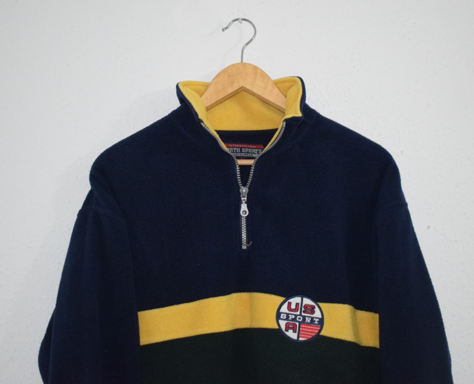 Vintage North Sports "US Sport" Quarter Zip Fleece Pullover image 3