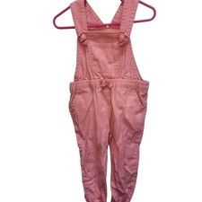 Falls Creek Kids Pink Denim Overalls 2T Adjustable Straps Pocket Accents Cute