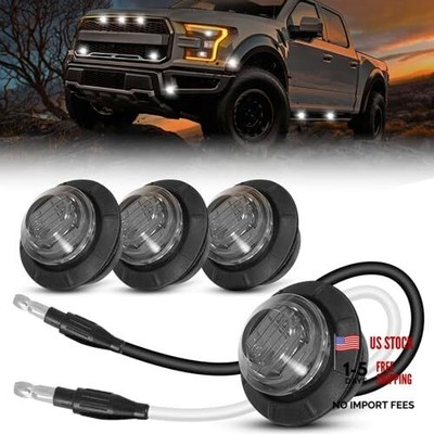  4pcs Round LED Side Marker Light Mini Clearance Lights LED Front Rear White
