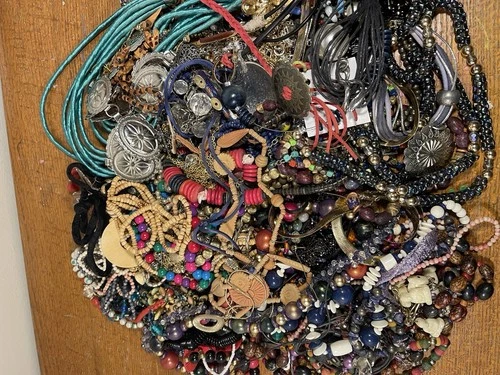 7 LBS of Necklaces Vintage to Modern Costume Jewelry All Wearable