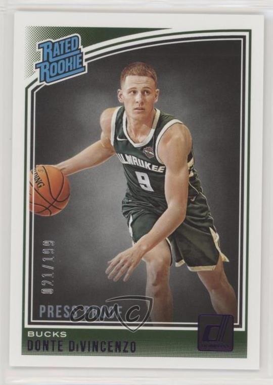 2018 Panini Donruss Rated Rookies Press Proof Purple 21/199 Donte DiVincenzo wb7