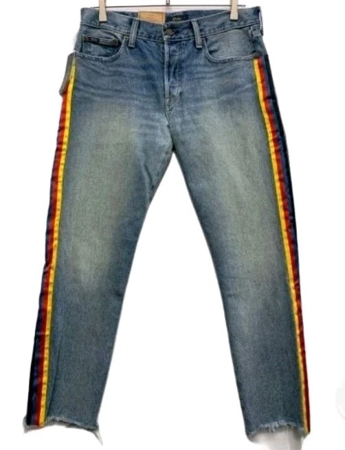 Polo Ralph Lauren Womens Blue The Boyfriend Avery Striped Jeans Size 28 BNWT