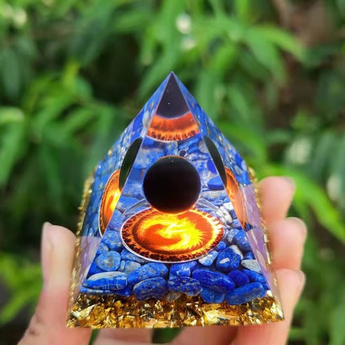 1 PC Pyramid Ball Quartz Crystal Dropper Resin Decoration Natural Orgonite - Picture 31 of 54